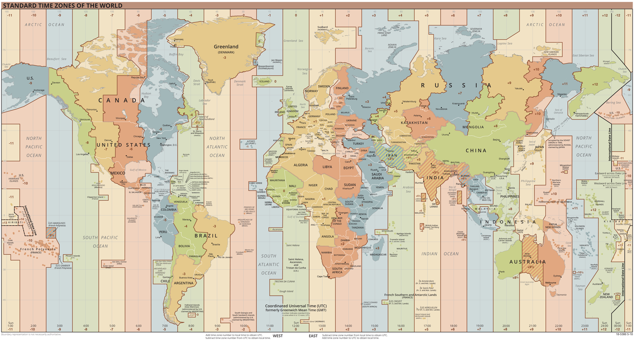 World timezone map